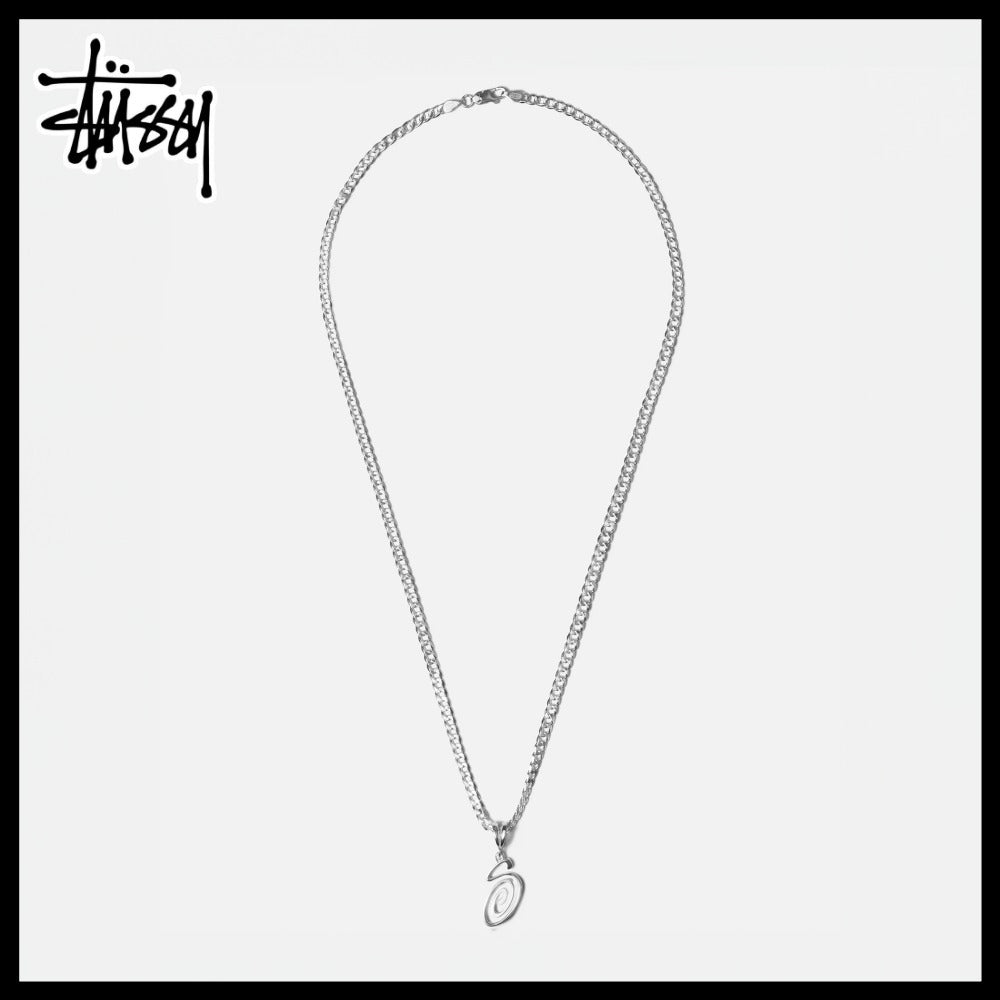 【STUSSY】SWIRLY S CHAIN STERLING ネックレス 正規品