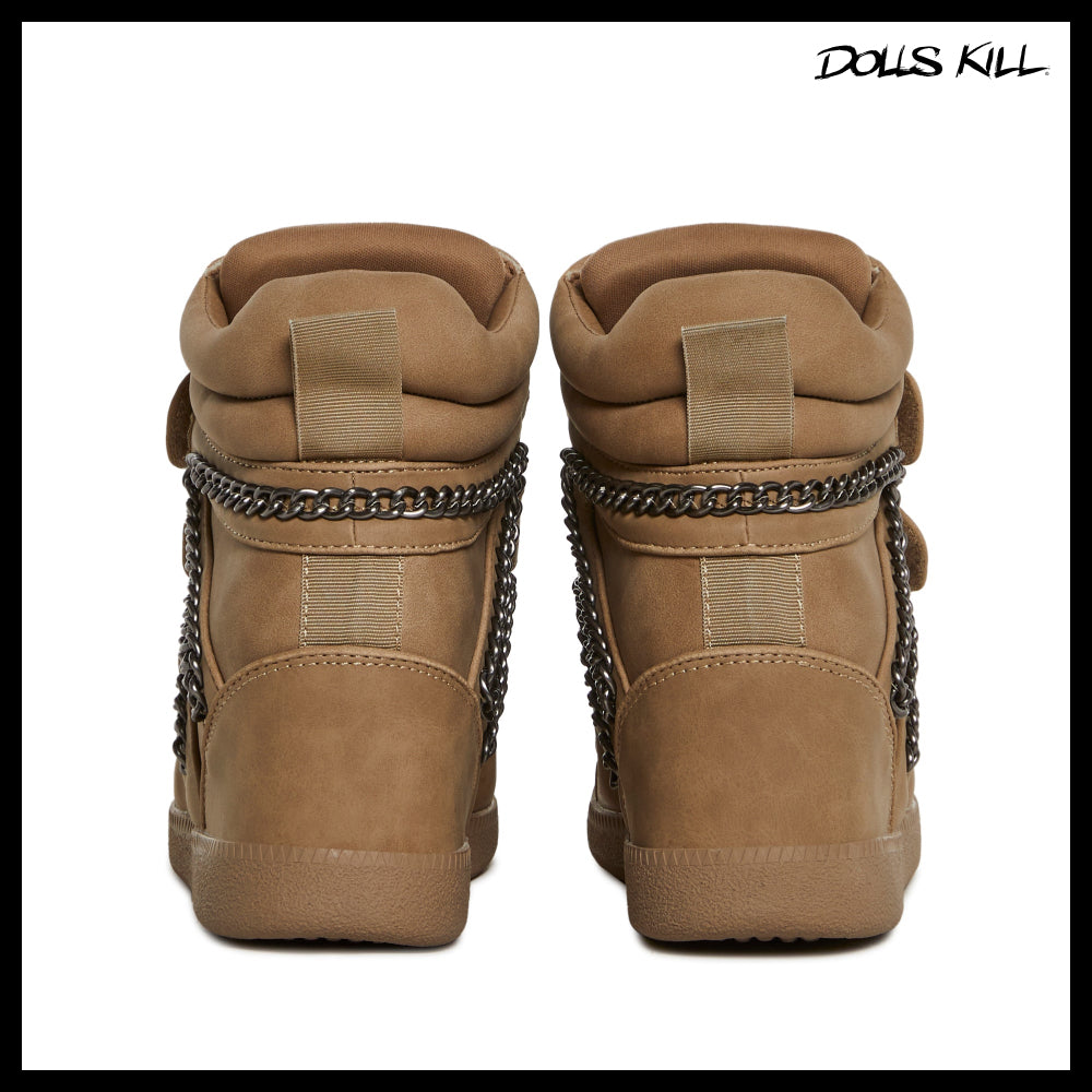 ◆DOLLS KILL◆DARKER WAVS Ambient Wedge Sneakers With Chain