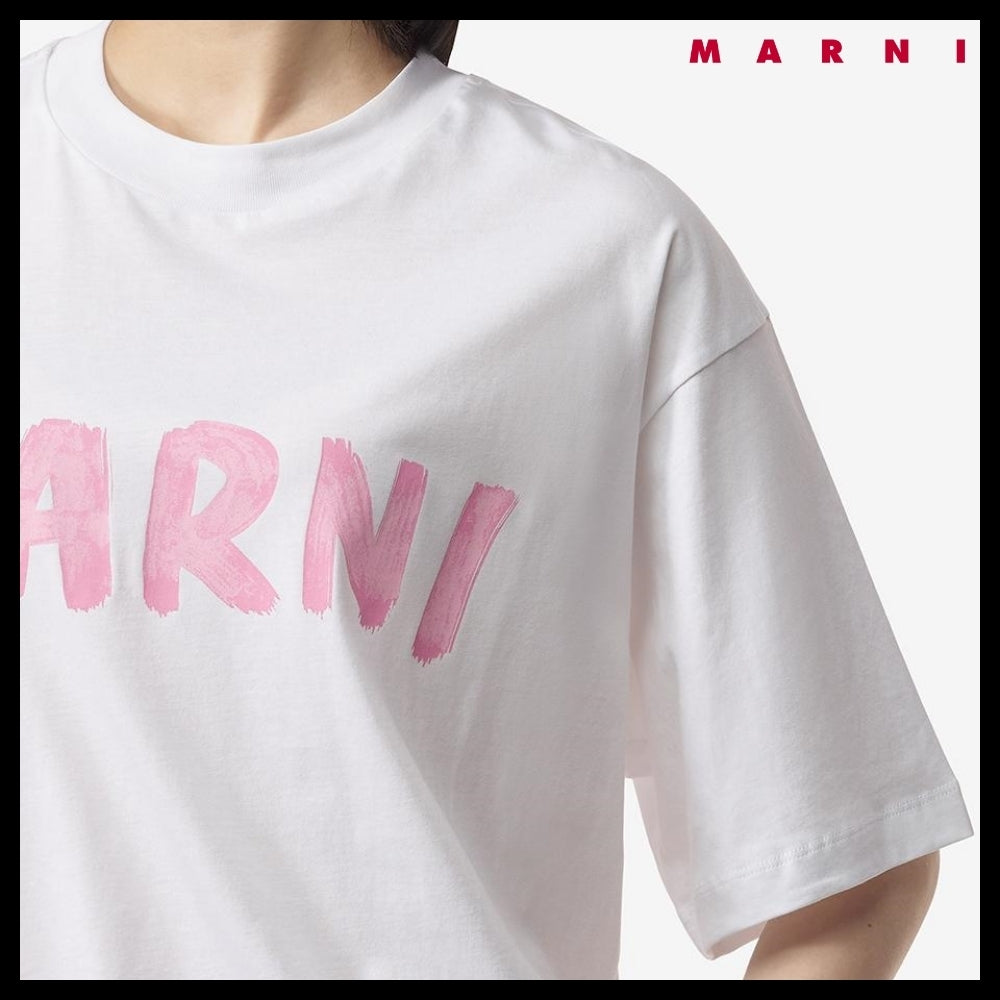 【MARNI】ロゴプリント 半袖Tシャツ リリーホワイト