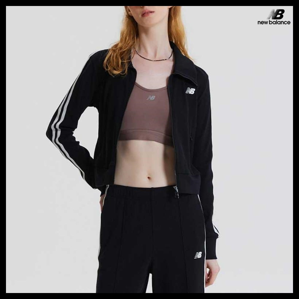 【New Balance】Women Track Ribbed Zip Up Jacket 3 Colors