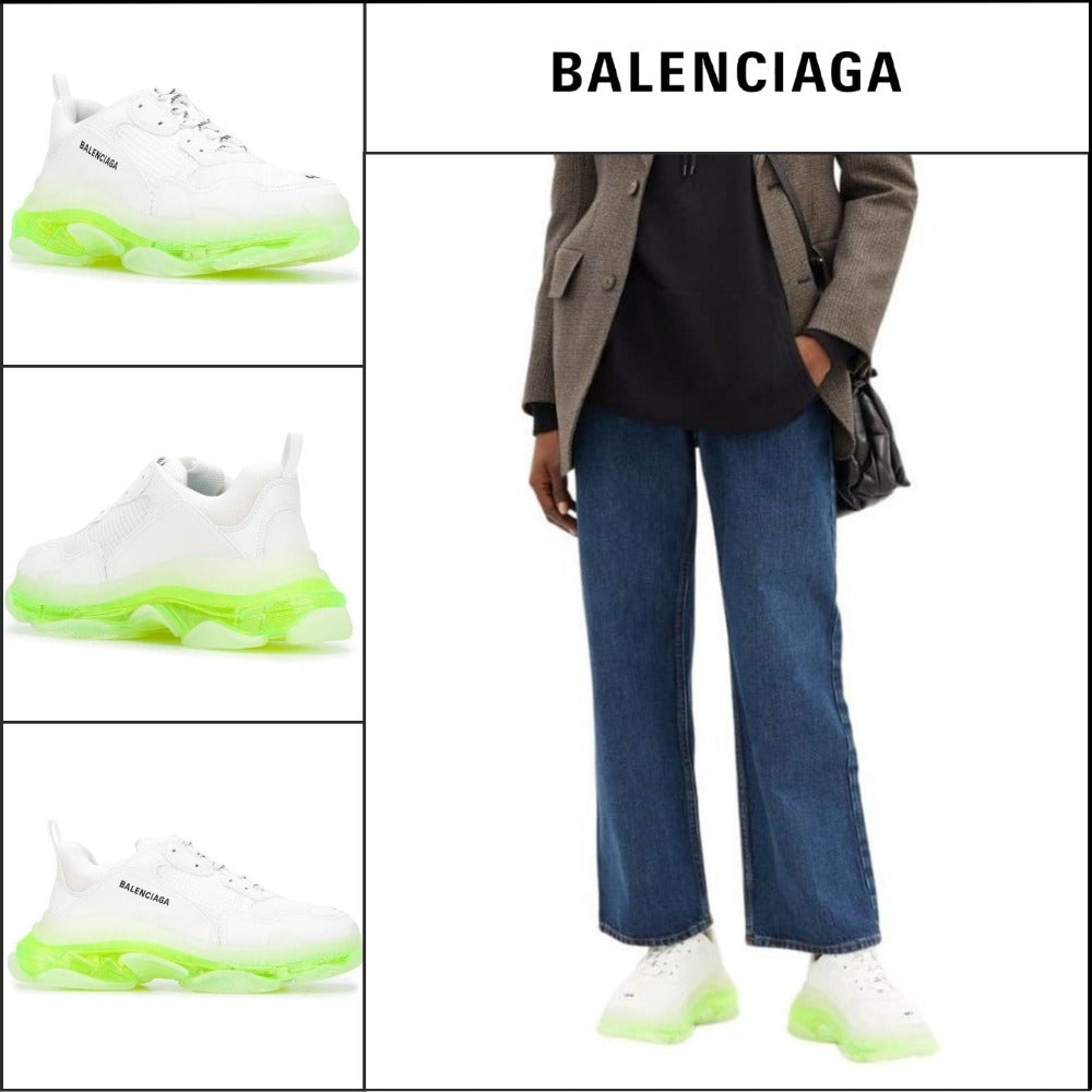 【Balenciaga】White Triple S Leather And Mesh Sneakers