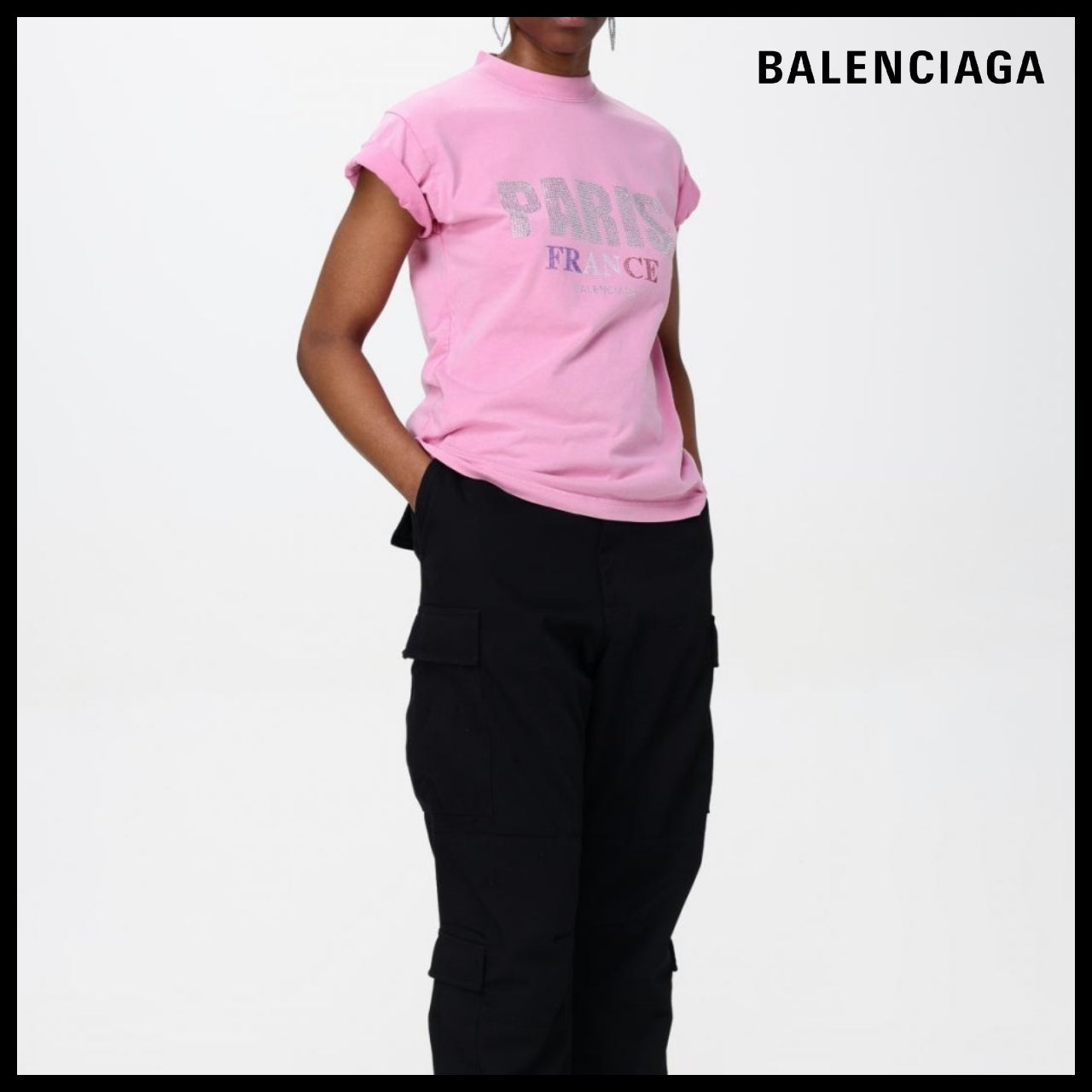★Balenciaga アウトレット セール★ Paris Strass T-Shirt