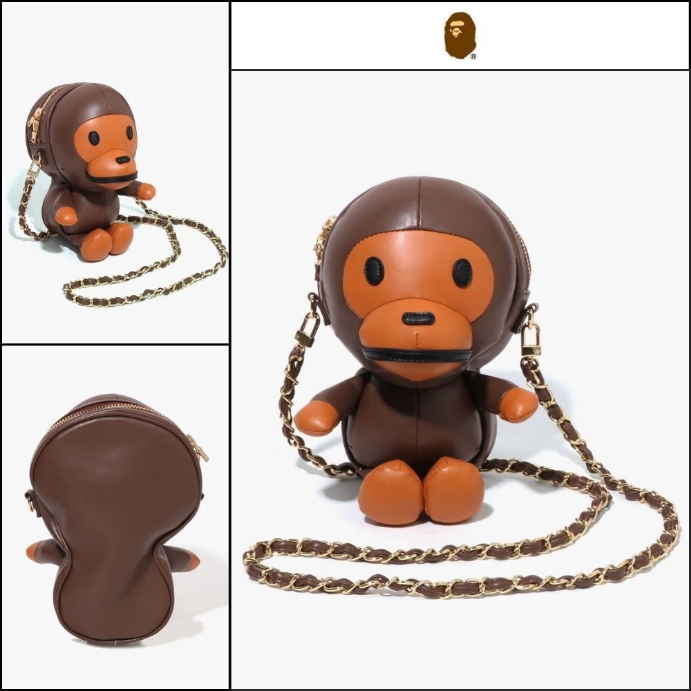 【BAPE】Baby Milo plush doll mini shoulder bag brown