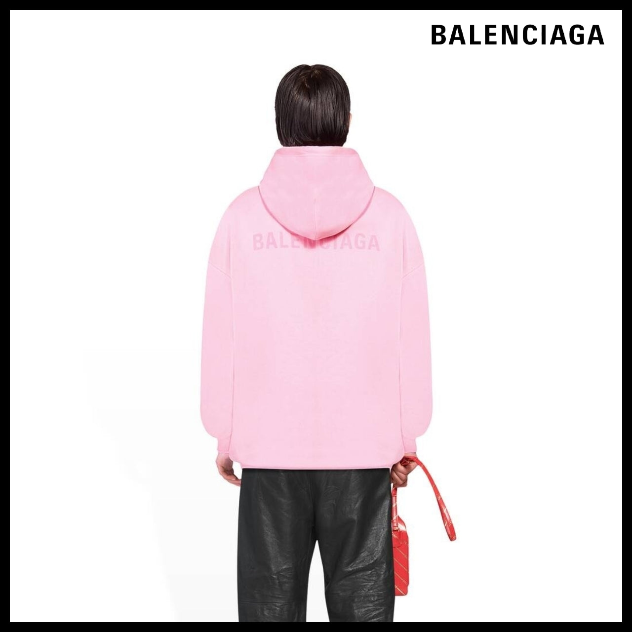 【BALENCIAGA】Balenciaga Hoodie Medium Fit Pink White