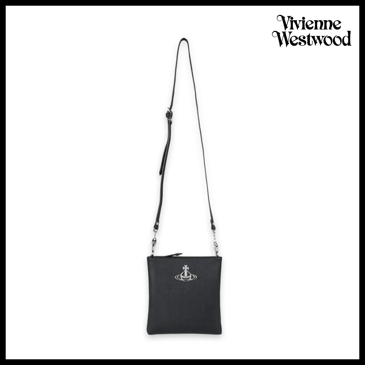 【Vivienne Westwood】Saffiano Plain Crossbody Bag Black