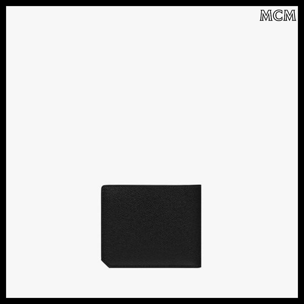 【MCM】New brick embossed leather card case bifold wallet