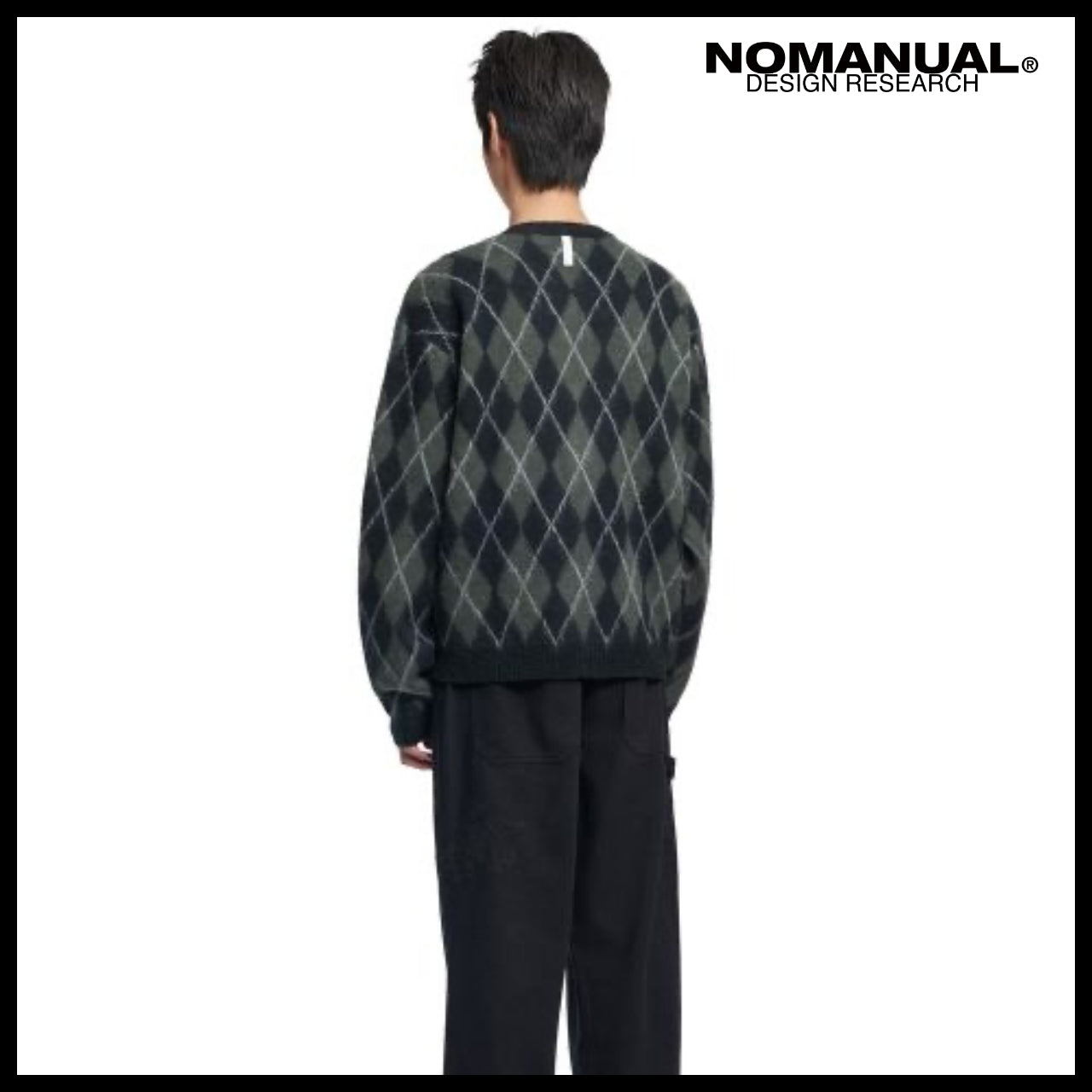 【NOMANUAL】Argyle hairy cardigan (4 colors)