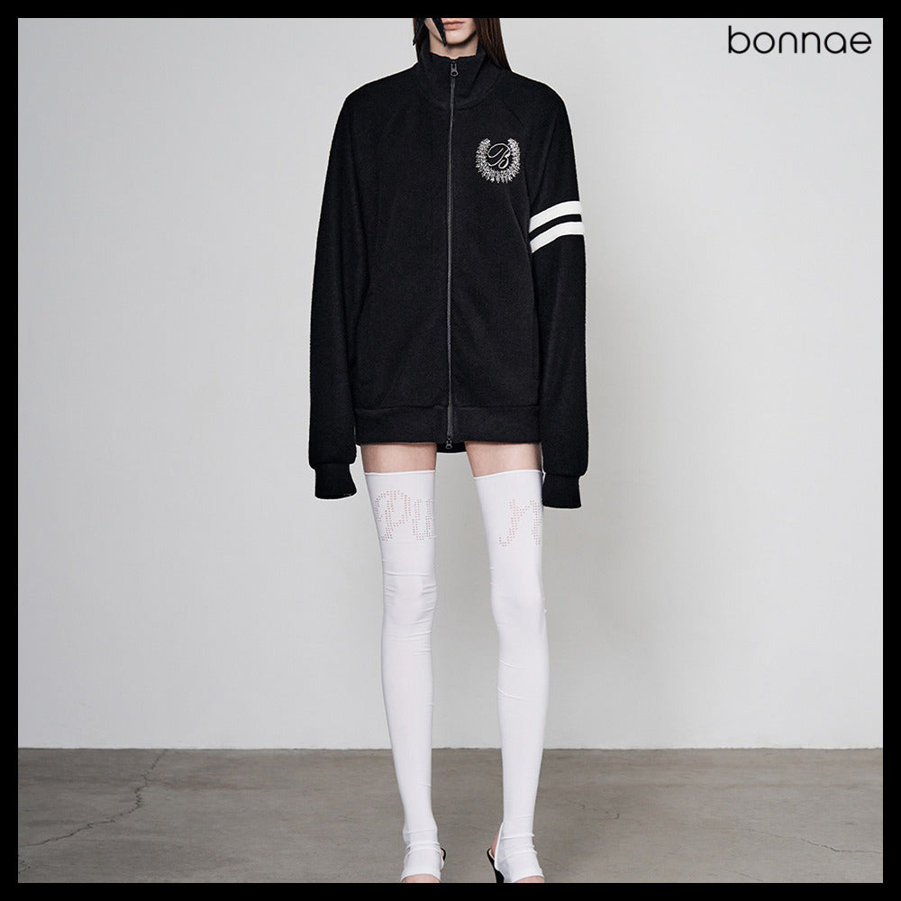 【Bonnae】Beaded Knit Zip-Up 2Colors