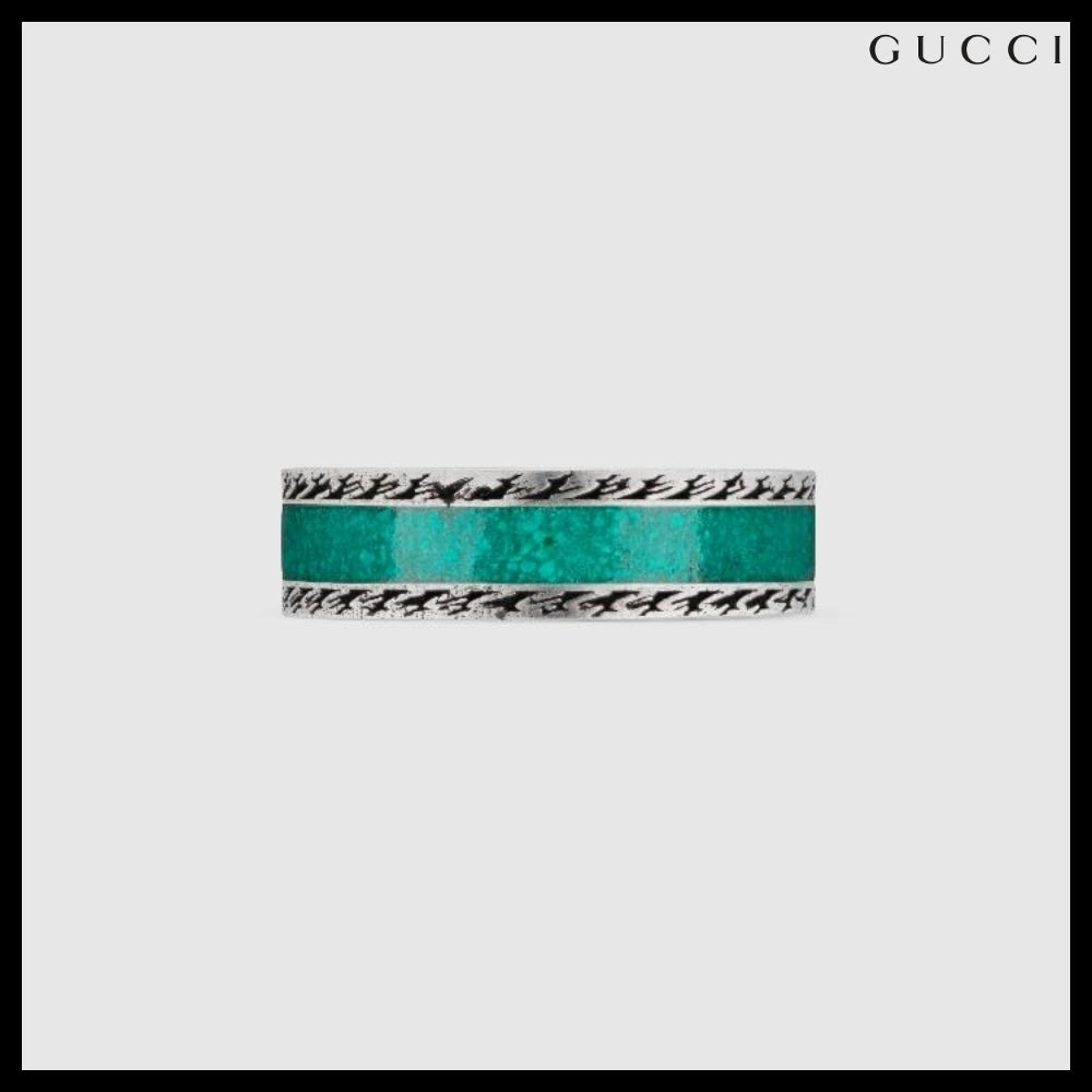 【GUCCI】Interlocking G Turquoise Enamel Ring