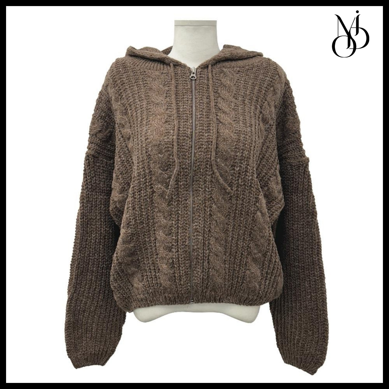 【MODIMOOD】Susu Cable Knit Zip-Up 7 Colors