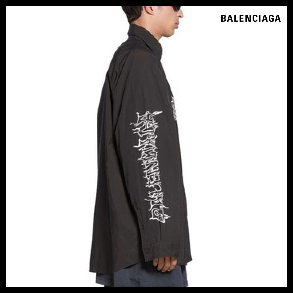 【BALENCIAGA】DIY Metal Outline Engineered Shirt Oversized