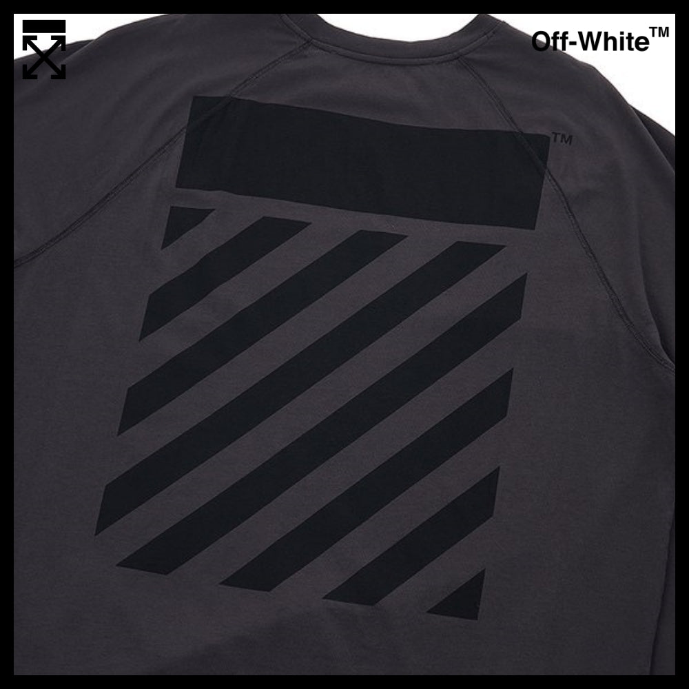 【Off-White】ダイアゴナル ストライプ ラグランスリーブ