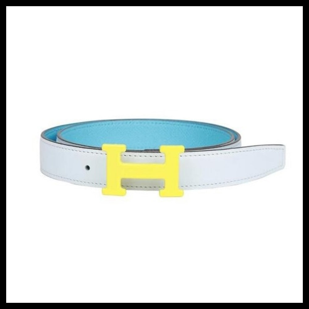 【HERMES】H Email Belt Reversible Blue Lime
