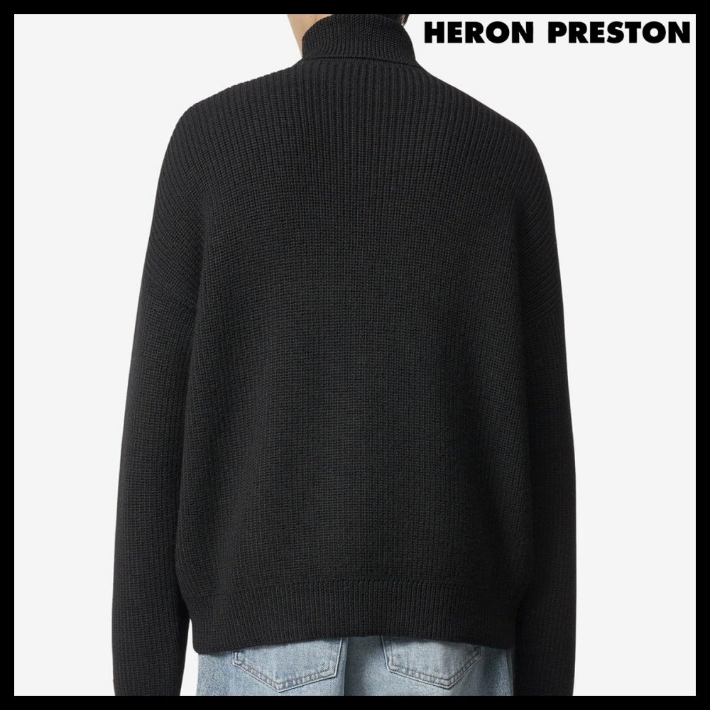 ◆HERON PRESTON◆ タートルニット Turtleneck Knit Black