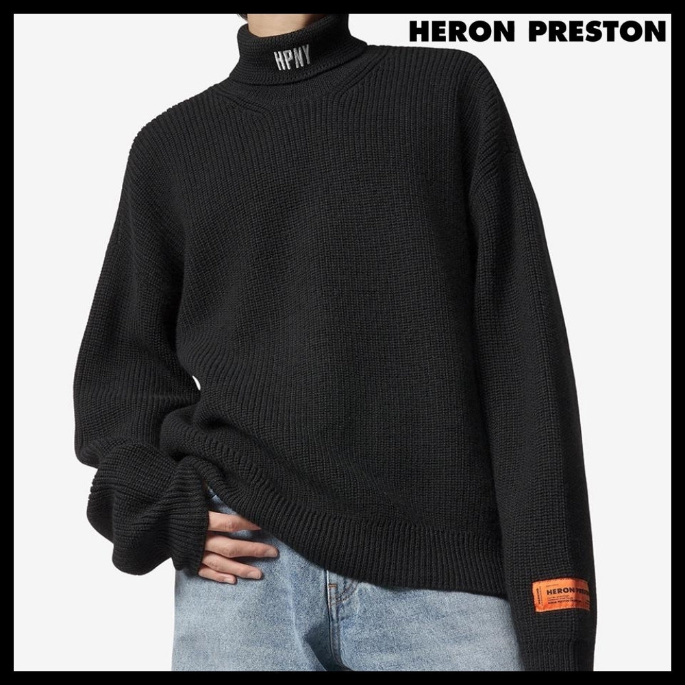 ◆HERON PRESTON◆ タートルニット Turtleneck Knit Black