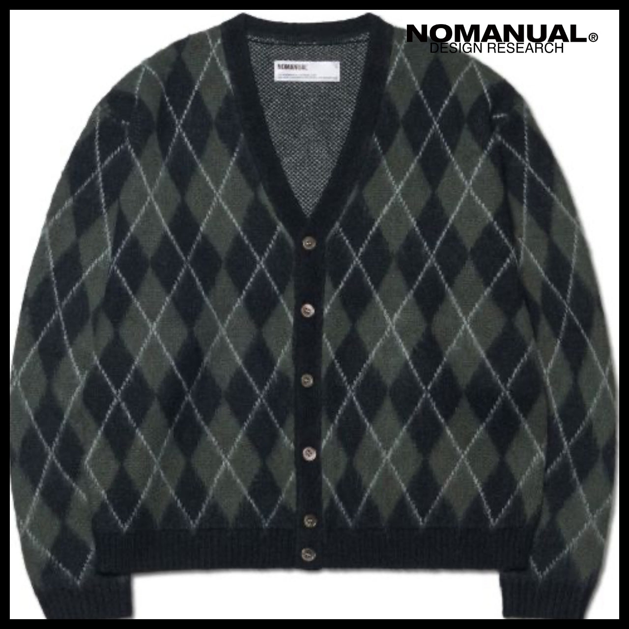 【NOMANUAL】Argyle hairy cardigan (4 colors)