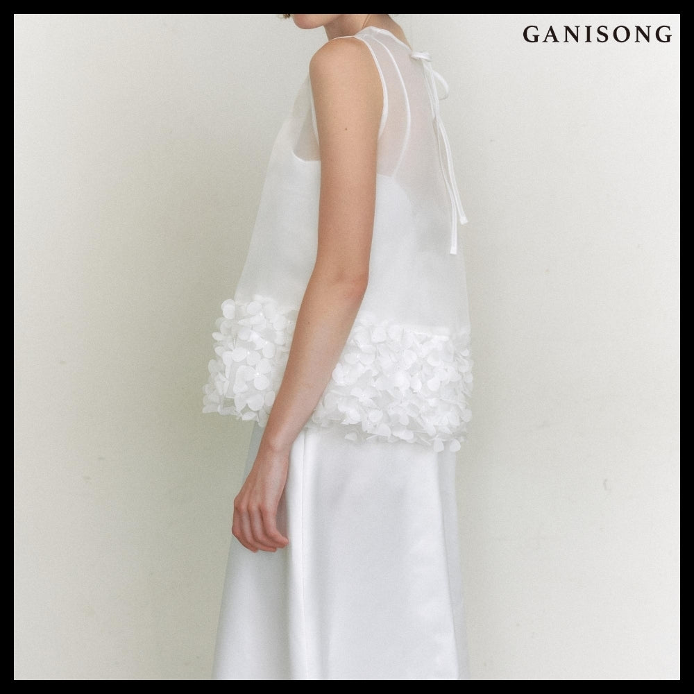 【GANISONG】Bridal Susu Vest Dress White