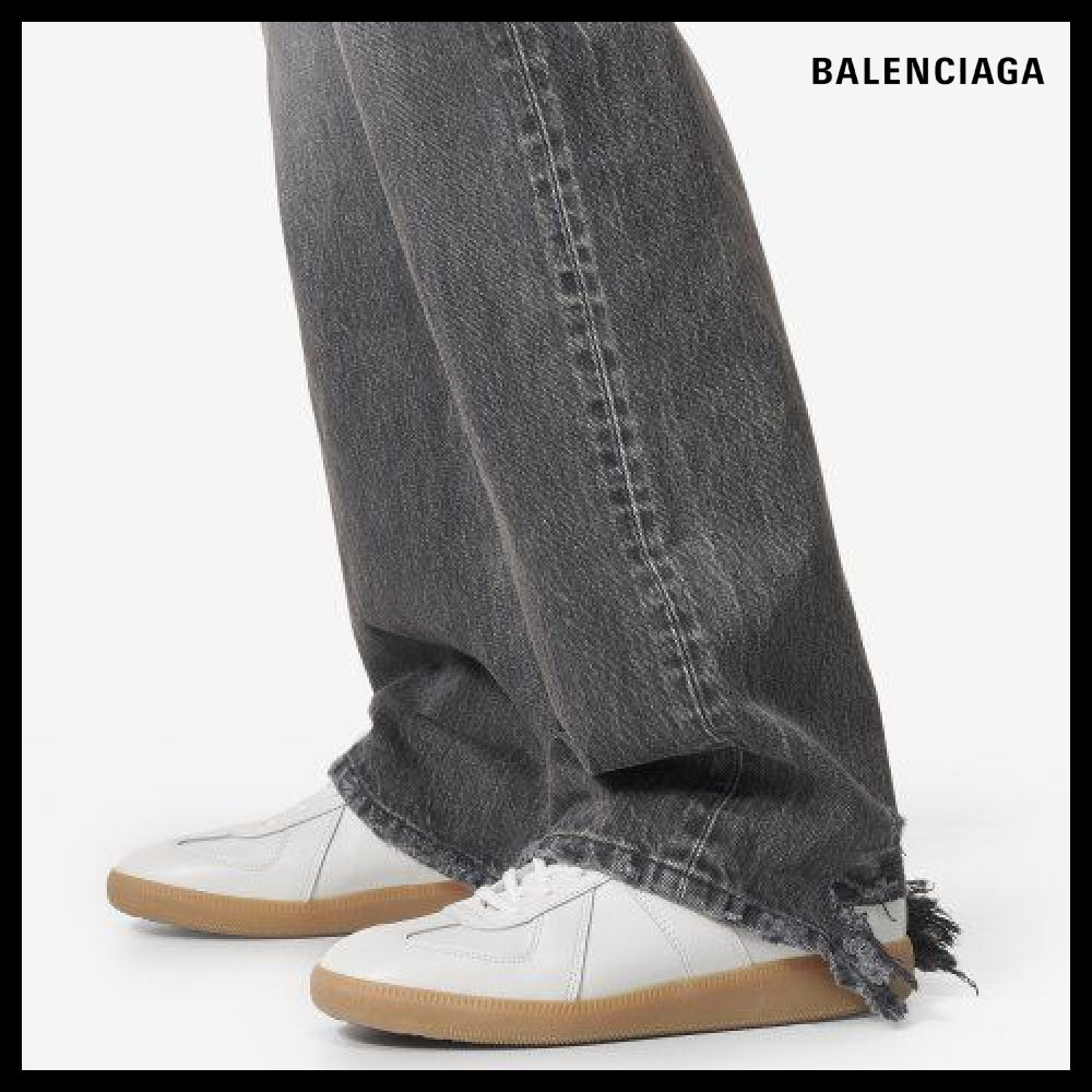【BALENCIAGA】Straight 5 Pocket Washed Denim Pants Black