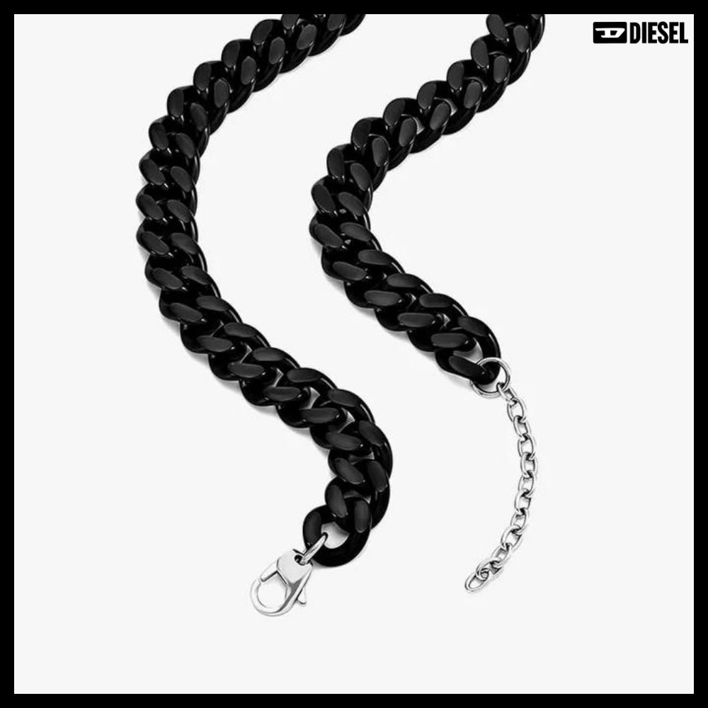 【DIESEL】Oval D Logo Chain Necklace