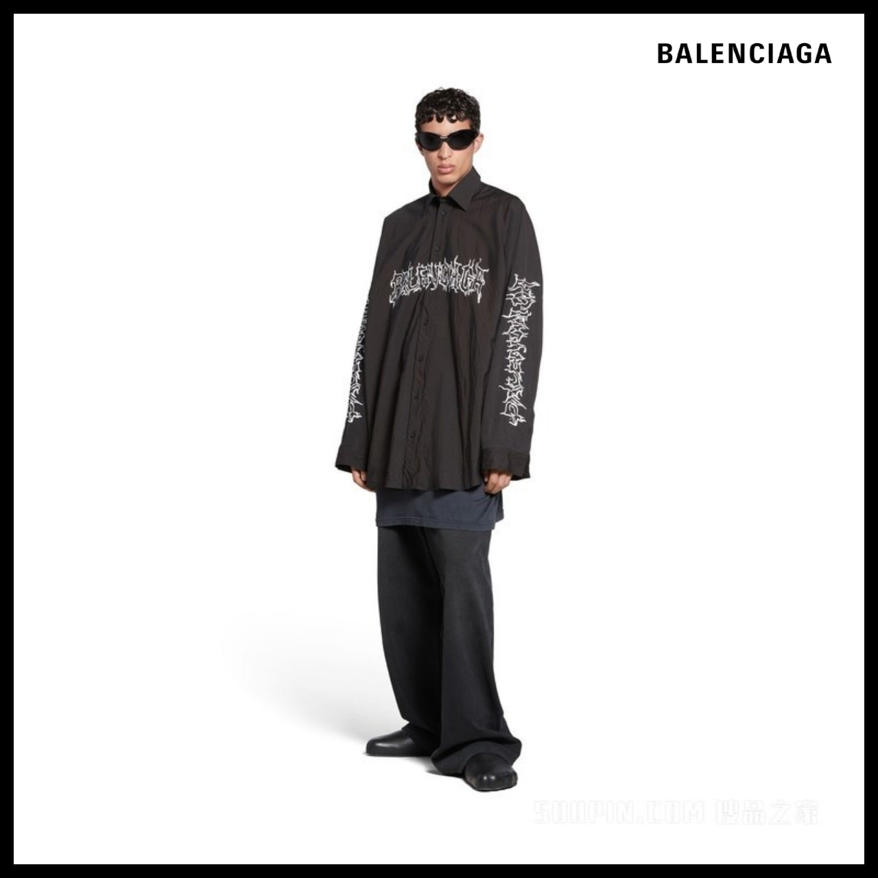 【BALENCIAGA】DIY Metal Outline Engineered Shirt Oversized