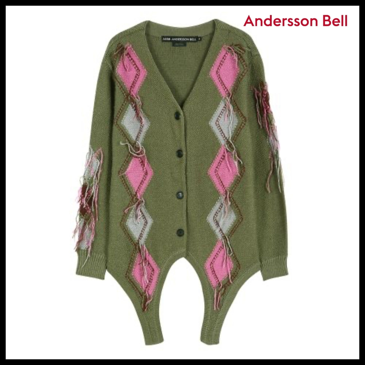 【ANDERSSON BELL】Gartered Argyle Cardigan (2 Colors)