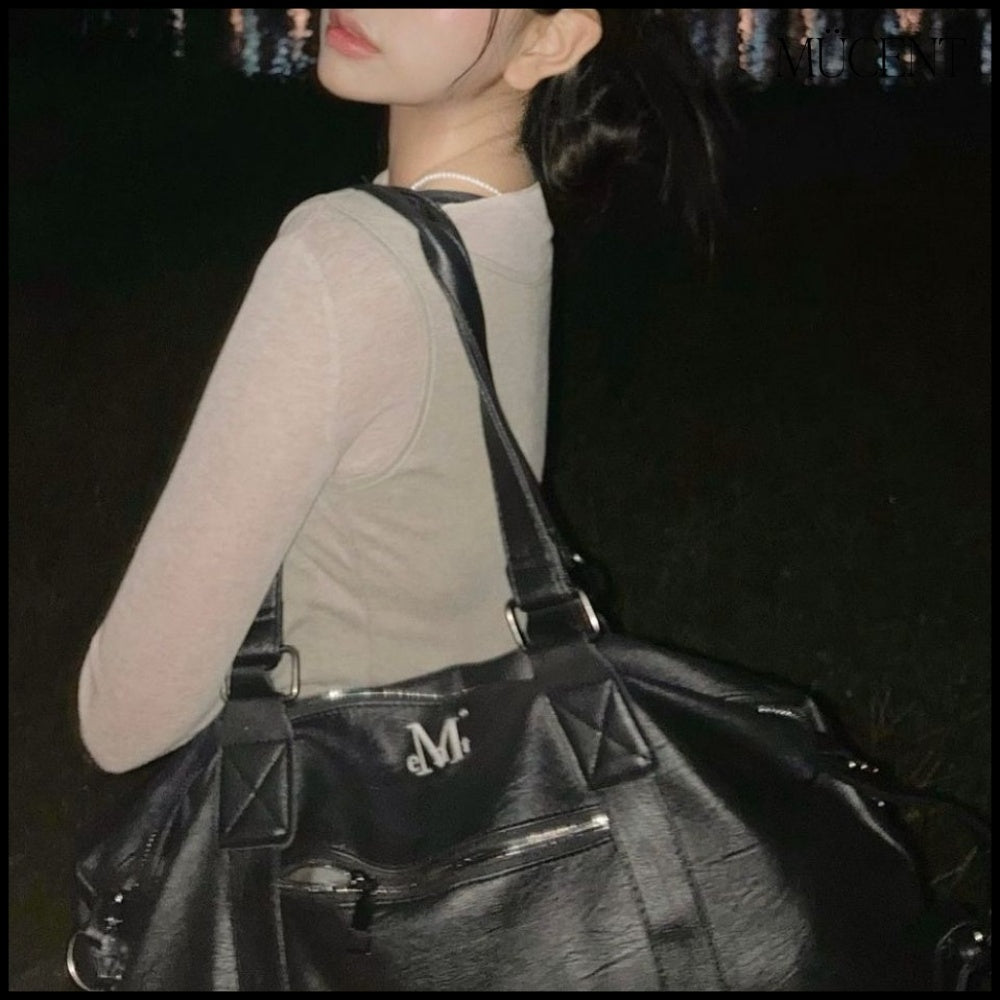 ★MUCENT★PRIME WRINKLE LEATHER TOTE BAG