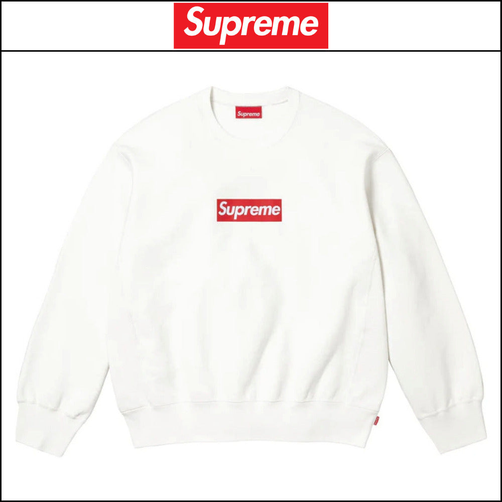 【Supreme】Washed Box Logo Crewneck White 25SS