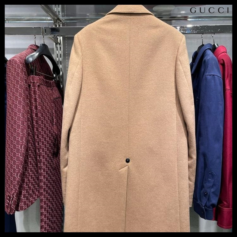 【GUCCI】Camel Hair Single Coat Beige