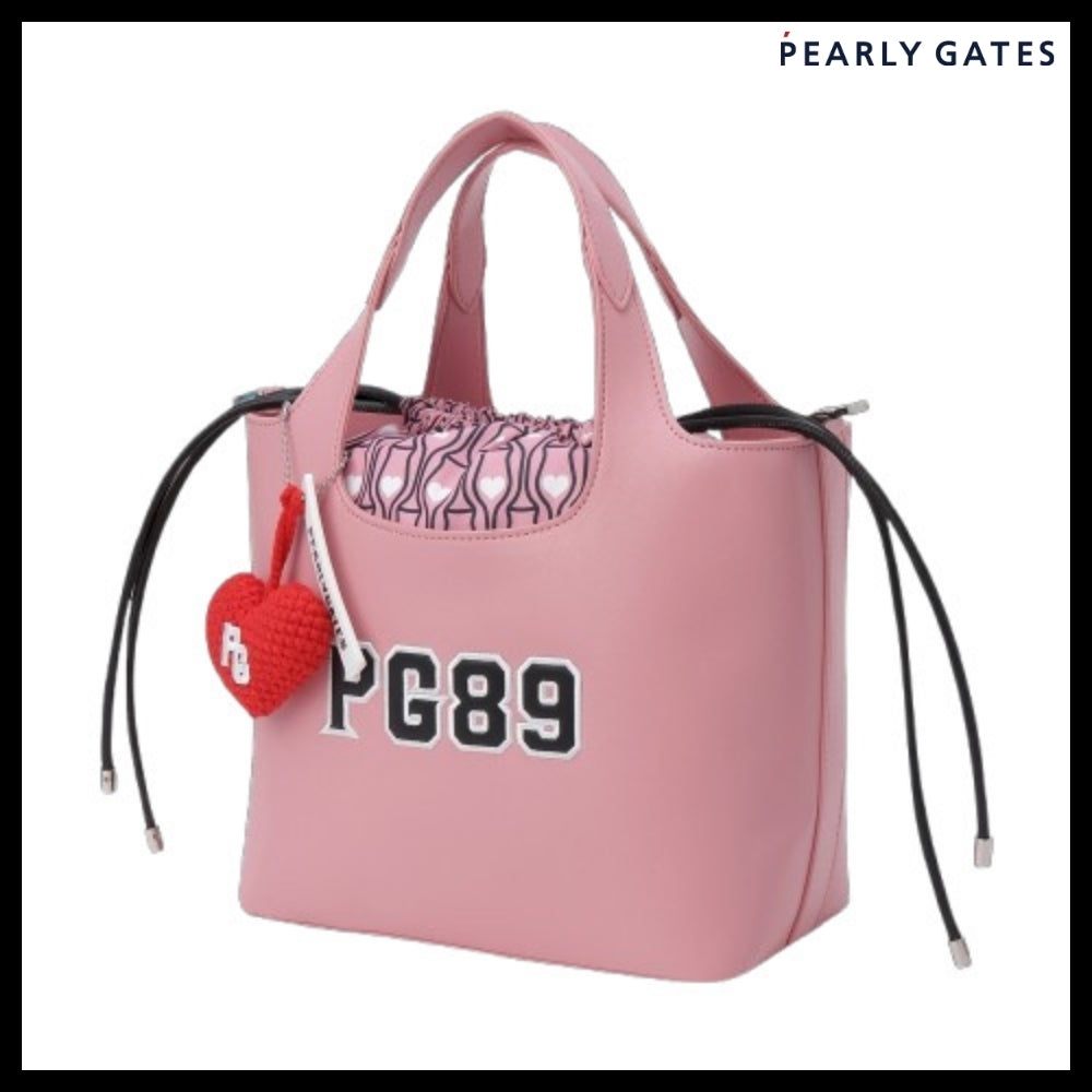 【PEARLY GATES】Embossed Logo Pattern Keyring Bucket Bag