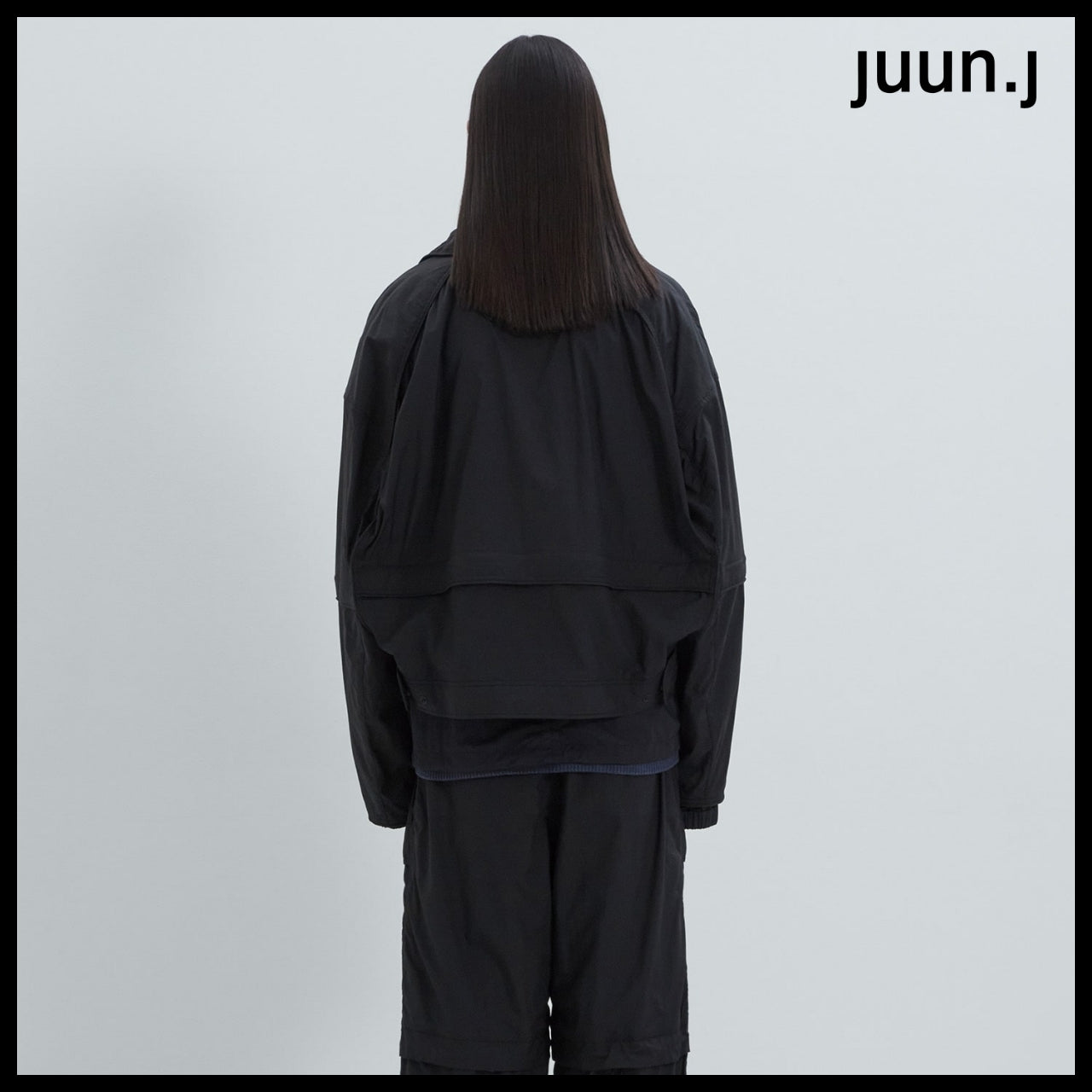【JUUN.J】Ripstop Layered Puckering Jumper Black