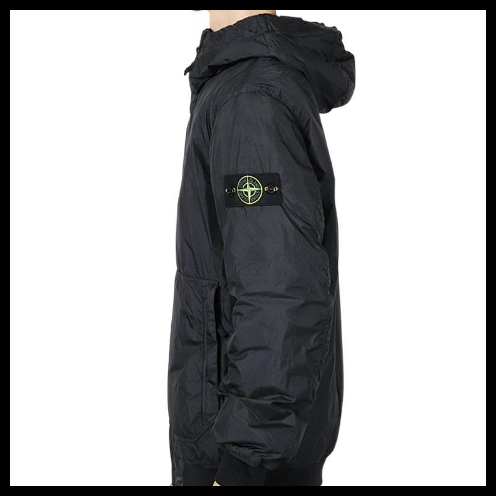 【STONE ISLAND】 Mens Garment Dyed Crinkle Jacket Black