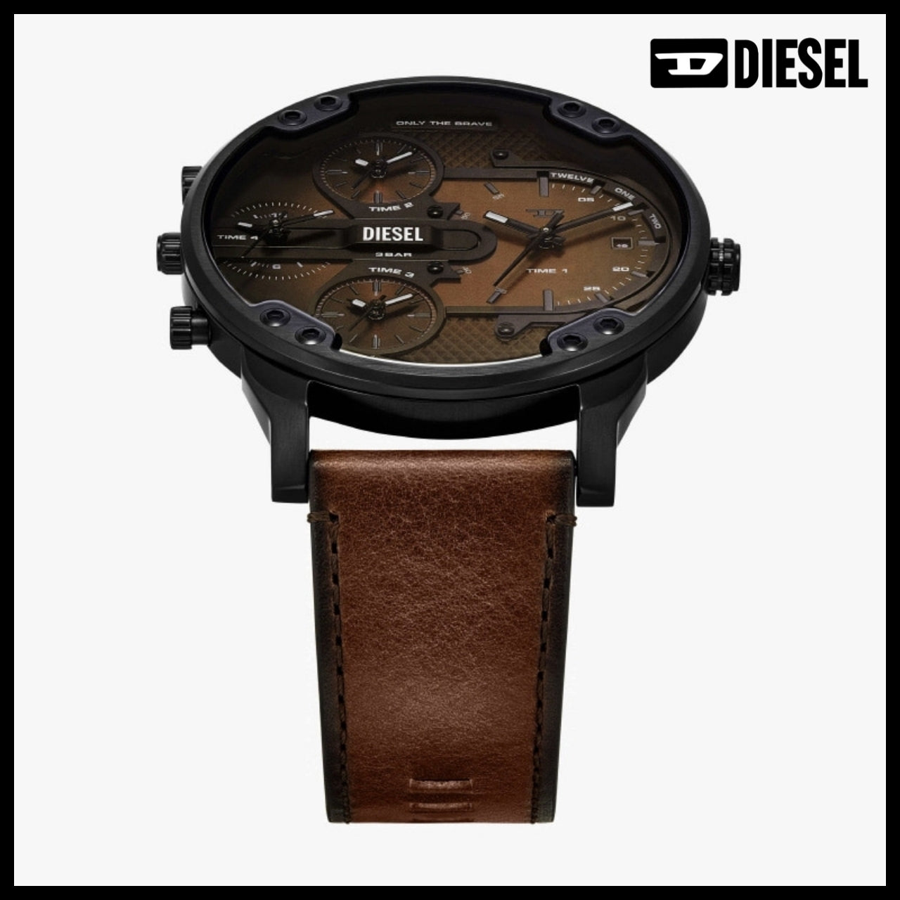 【DIESEL】Mr. Daddy Slim Chronograph Men’s Leather Watch