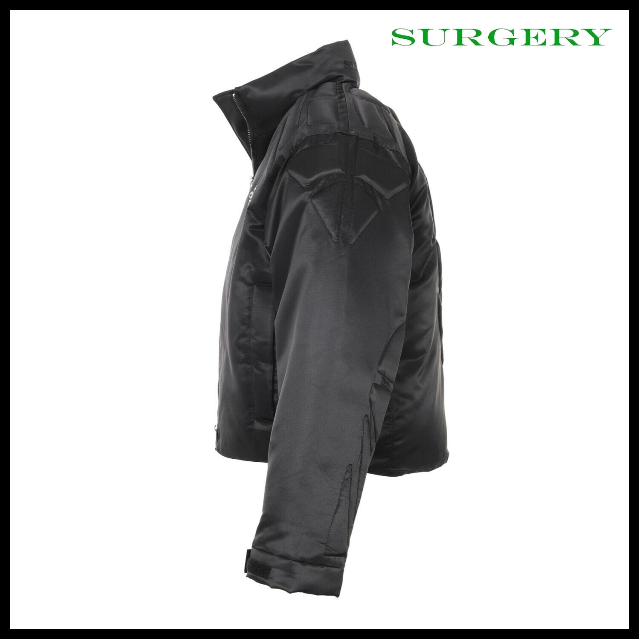 【SURGERY】Biker Embossing Puffer Jacket Black