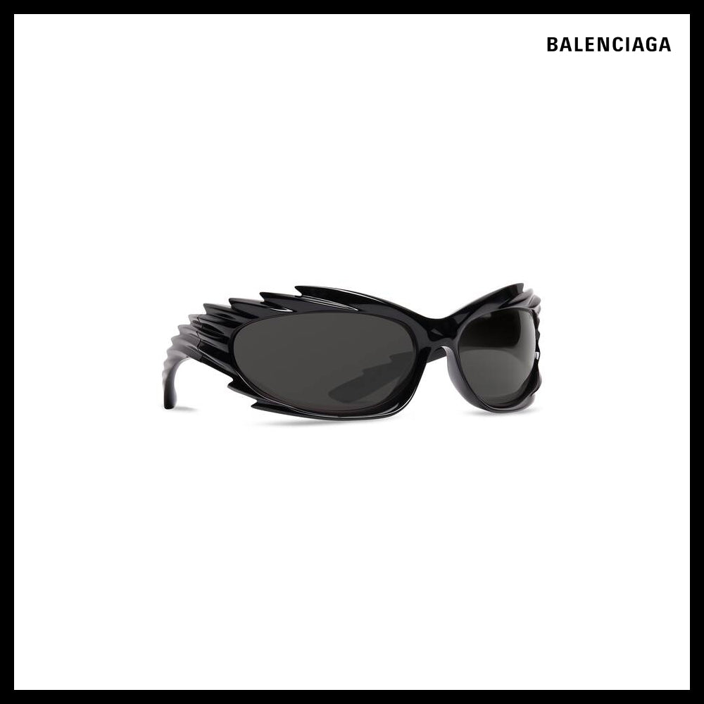 【BALENCIAGA】Black Spike Rectangle Sunglasses