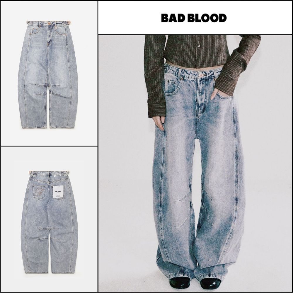 【BADBLOOD】Charlie Barrel Jeans - Light Blue