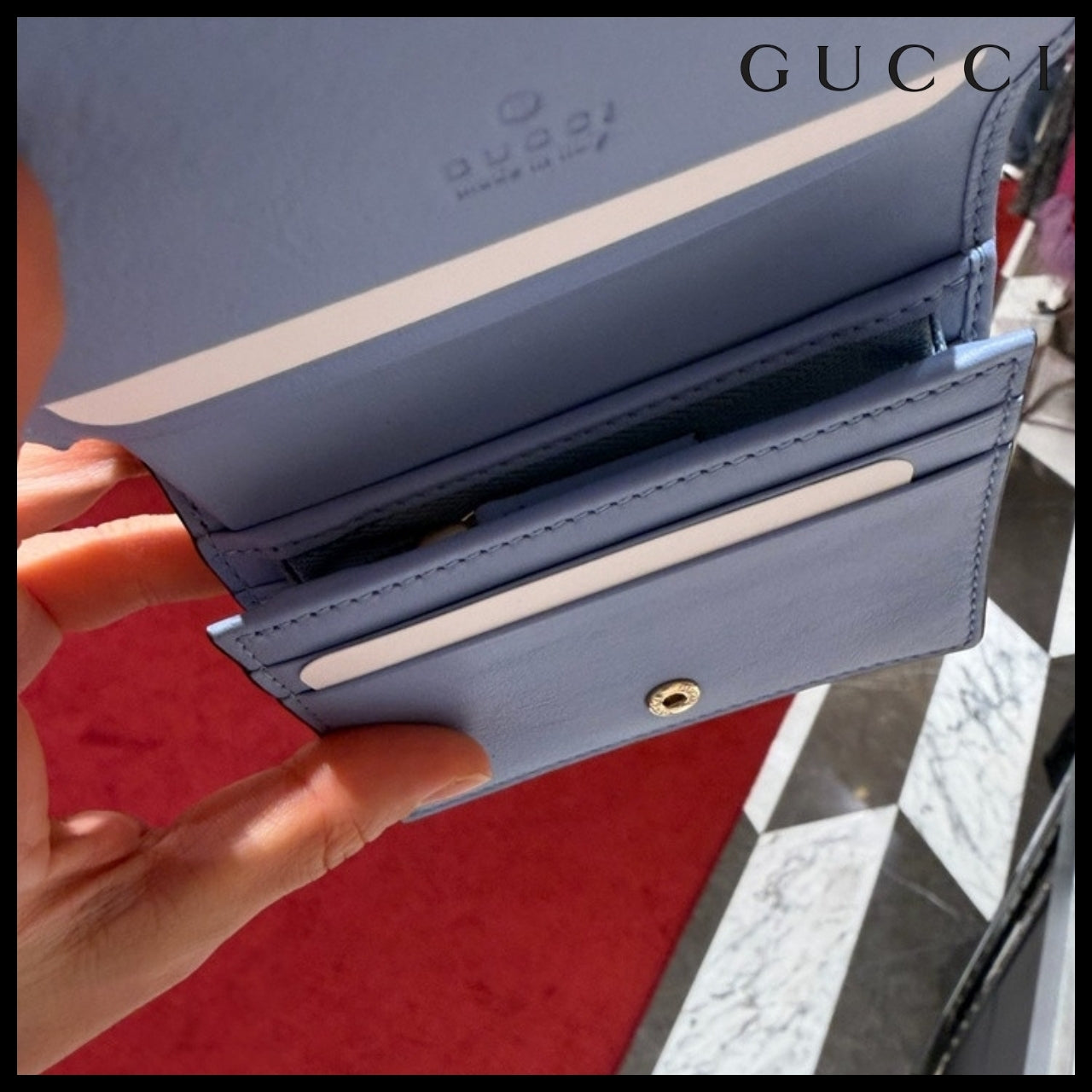 【GUCCI】GG Marmont Supreme Bi-Fold Wallet BEIGE PINK