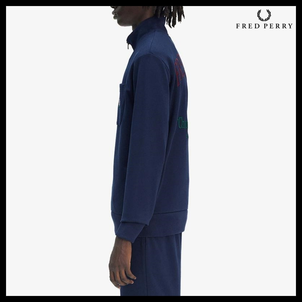 【FRED PERRY】ClubhouseEmbroideredChampionHalfzipSweatshirt