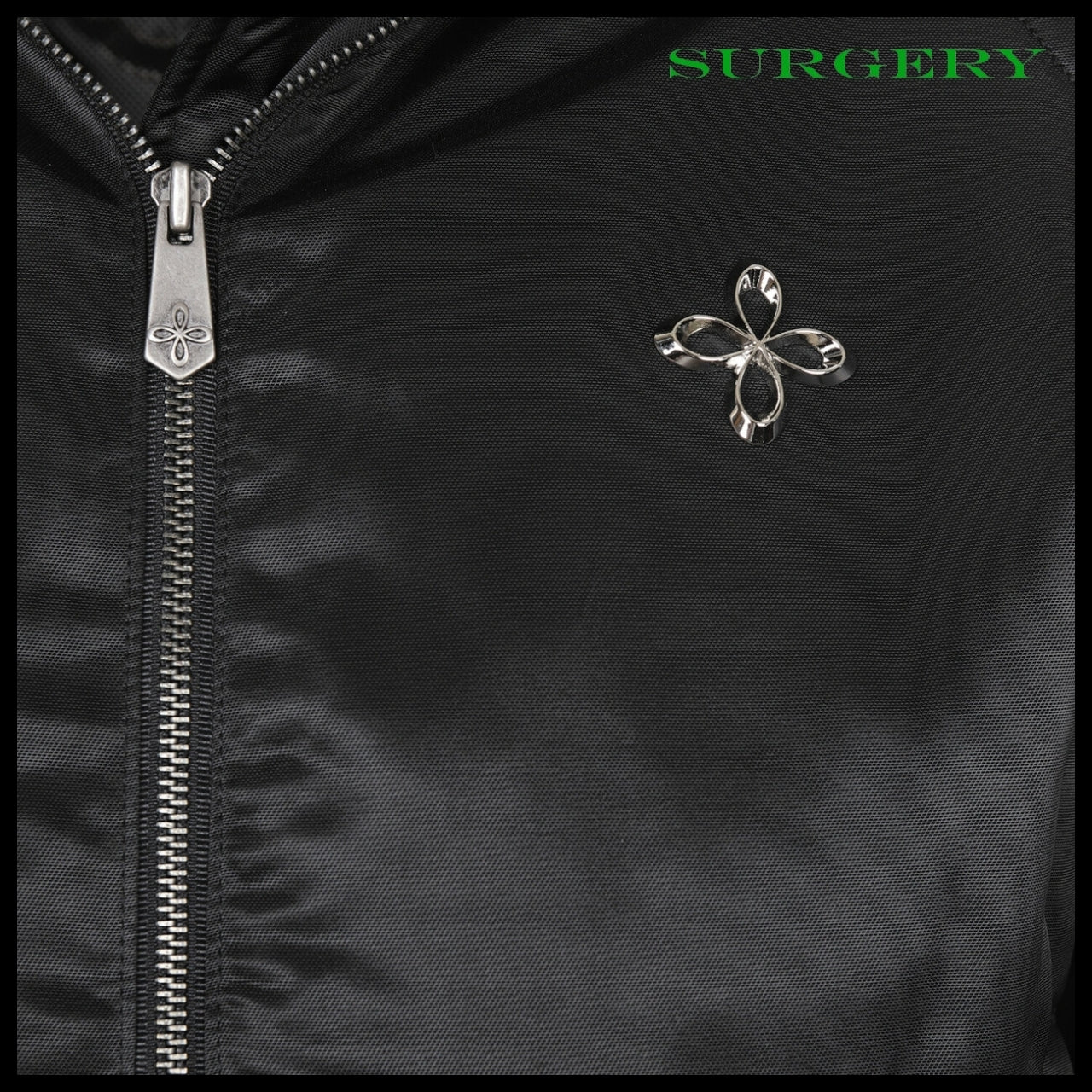 【SURGERY】Biker Embossing Puffer Jacket Black