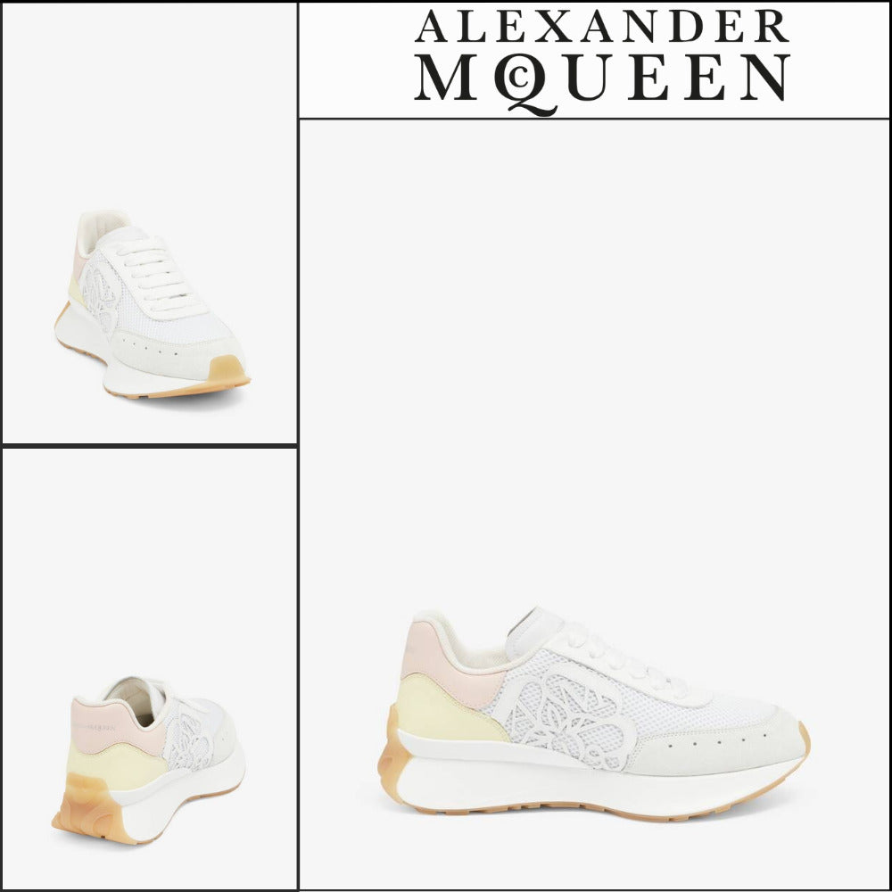 【Alexander Mcqueen】Sprint Runner White Pearl Blush Anise