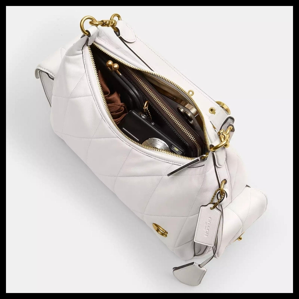 【Coach】Pocket Juliet Bag 30 With Quilting Chalk