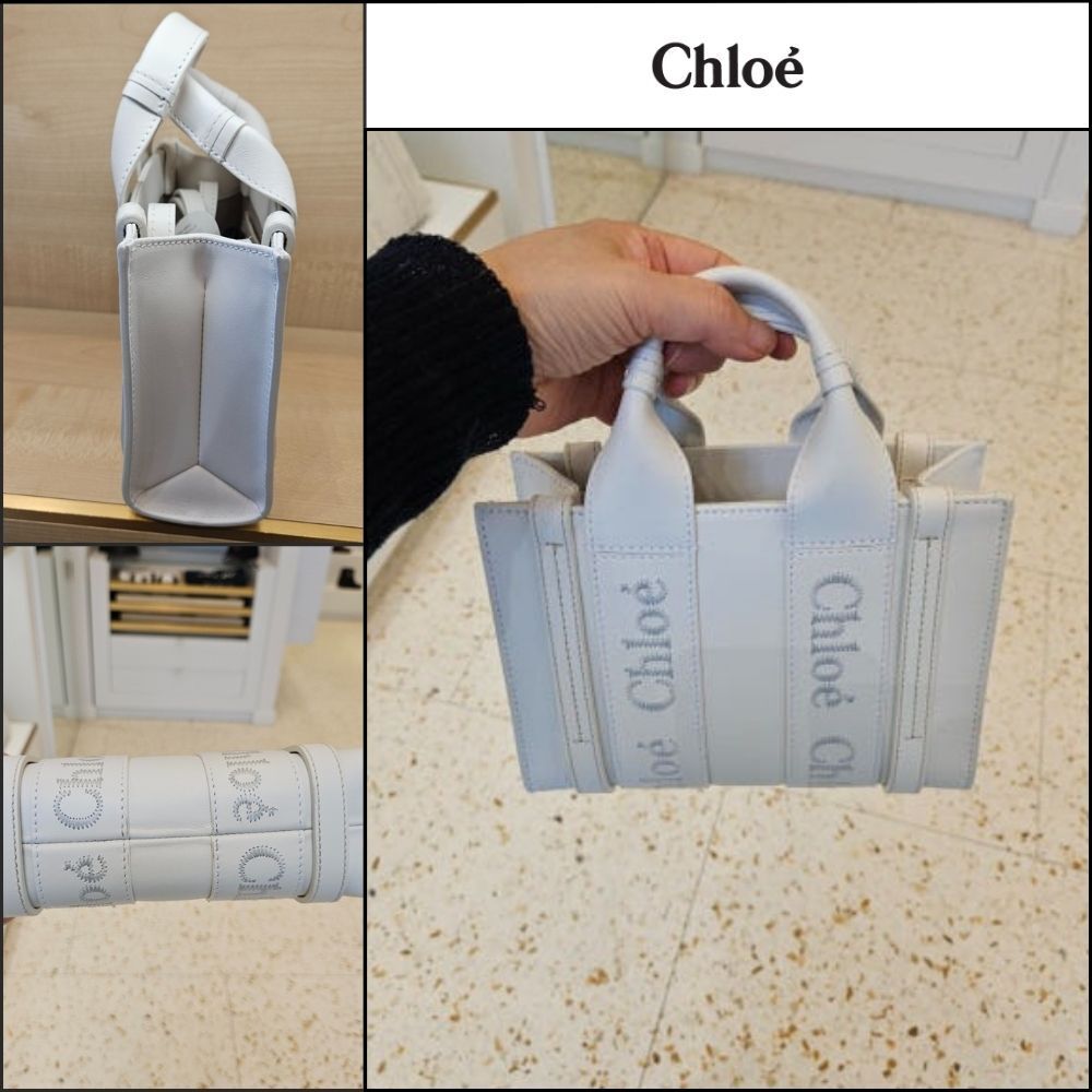 【Chloe】Woody Small Tote Bag White