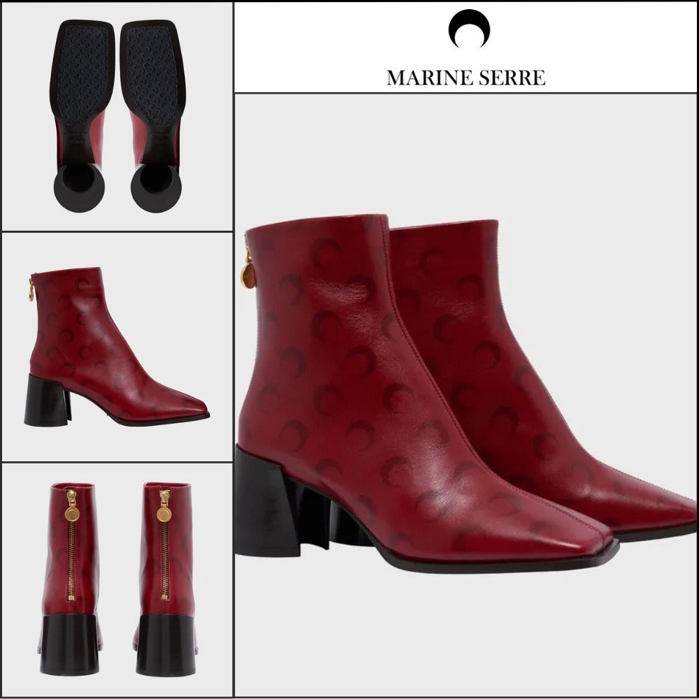 【MARINE SERRE】Moon Airbrushed Leather MS Block RD10 Red