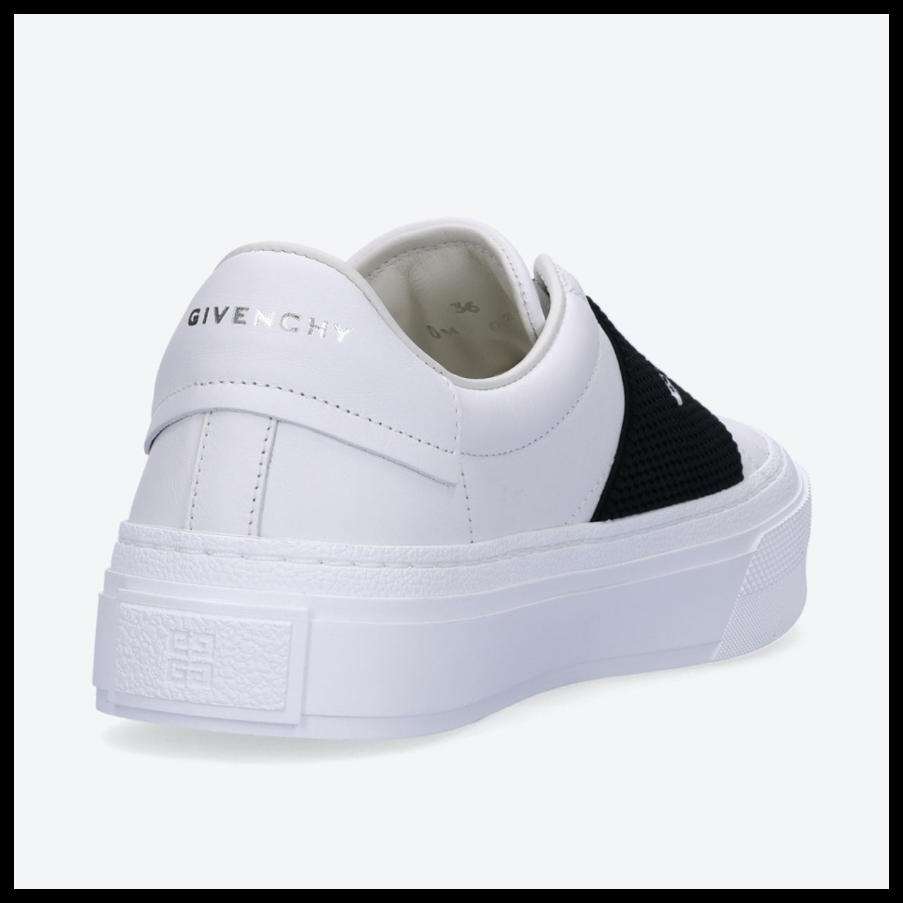 【GIVENCHY】City Sport Leather Sneakers - White:Black