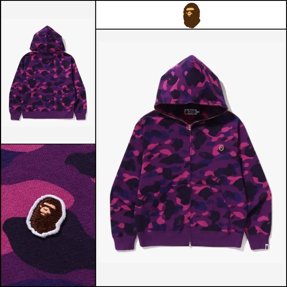 【A BATHING APE】One Point Color Camo Crop Full Zip Hoodie M