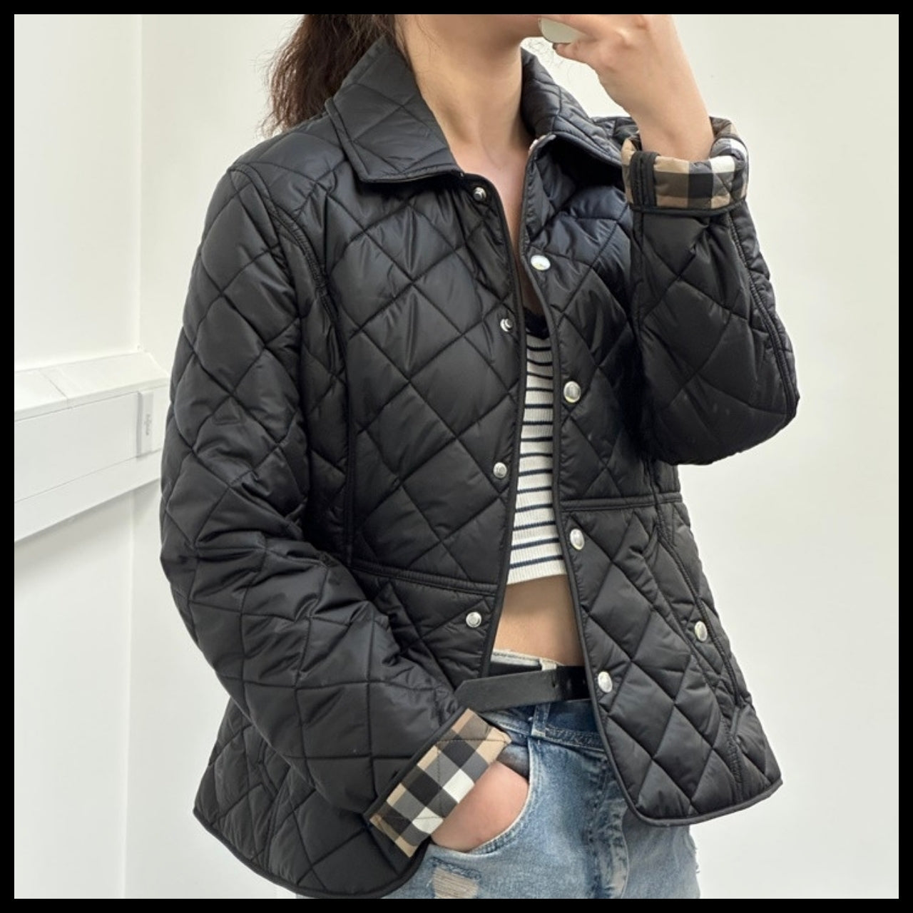 【BURBERRY】CAWTHORNE Quilted Jacket Black