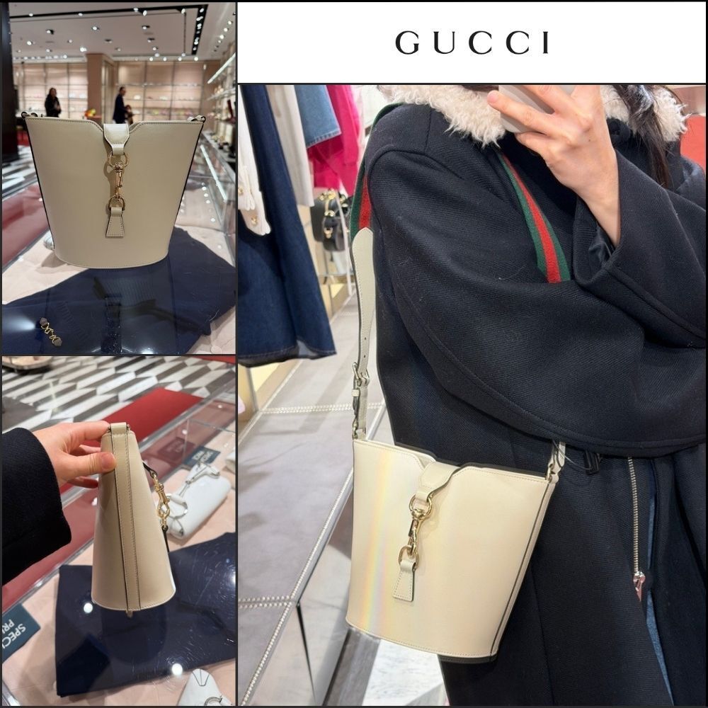【GUCCI】TRITONE Bucket Shoulder Bag New Ivoire
