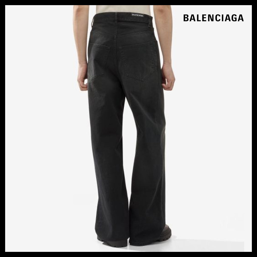 【BALENCIAGA】Baggy Soft Denim Pants Faded Black