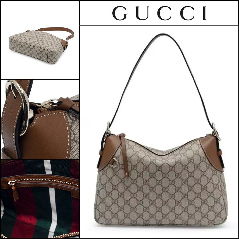 【GUCCI】GG Emblem Medium Shoulder Bag Beige Brown GG