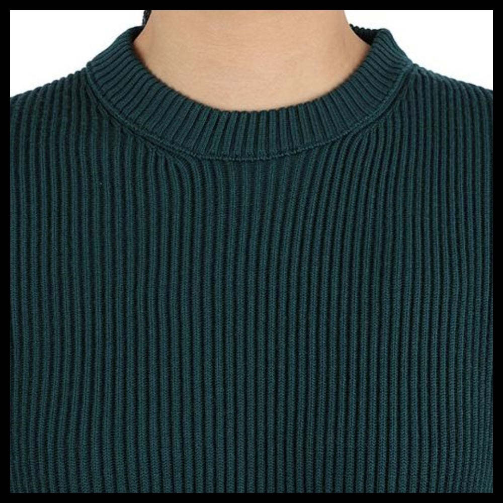 【STONE ISLAND】 Kids Wappen Patch Ribbed Pullover Knit