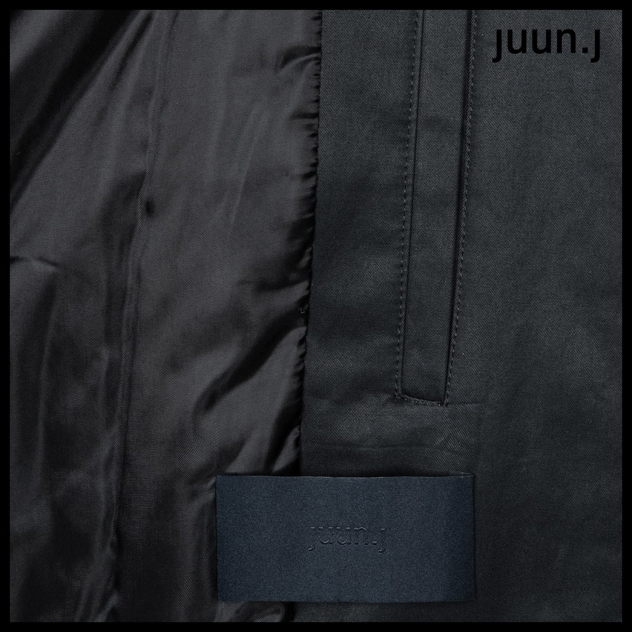 【JUUN.J】Cotton Stand Collar Flight Jumper Black